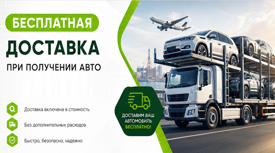 Акция! Бесплатная доставка по Артёме при получении авто